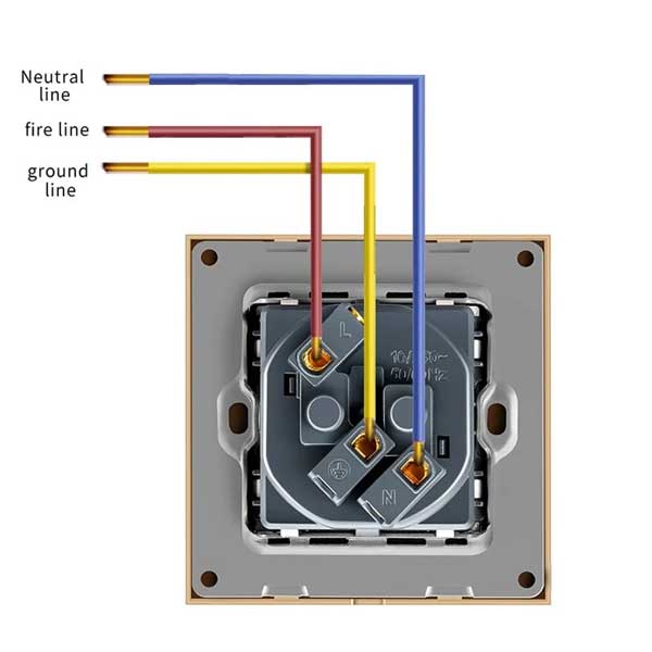 Priză Albă cu Ramă din Sticlă Securizată, 16A, Design Modern, CLS-SM003