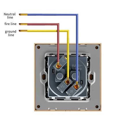 Priză Albă cu Ramă din Sticlă Securizată, 16A, Design Modern, CLS-SM003