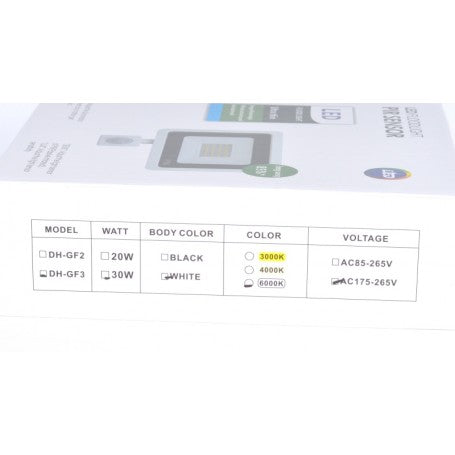 Proiector LED Slim 30W cu Senzor de Mișcare, 2700 lm, Lumină Rece, IP66, Q-20A006