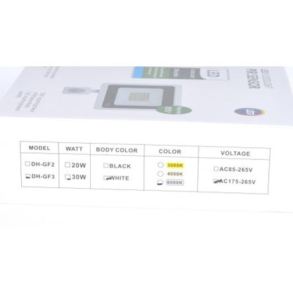 Proiector LED Slim 30W cu Senzor de Mișcare, 2700 lm, Lumină Rece, IP66, Q-20A006