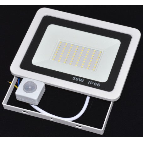 Proiector LED Slim 50W cu Senzor de Mișcare, Lumină Rece și Protecție IP66, Q-20A005