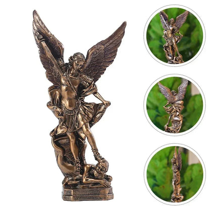 Decorativa Arhanghelul Mihail 12 x 19 cm – finisaj bronz — Confort Practic Pentru Casa Ta
