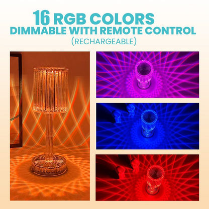 Lampa de masa wireless din cristal acrilic cu touch si — Ambient Modern Pentru Acasă