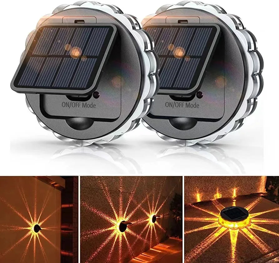 Set 4 X Lampi solare tip floare cu 3 moduri — Ambient Modern Pentru Acasă