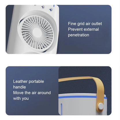 Ventilator portabil de birou cu umidificare prin pulverizare si telecomanda — Utilitate Smart Zi