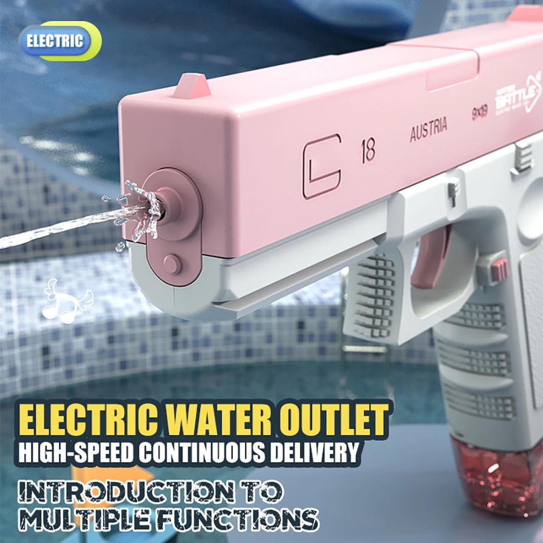 Pistol electric cu jet de apa incarcare USB — Util Pentru Familie și Copii