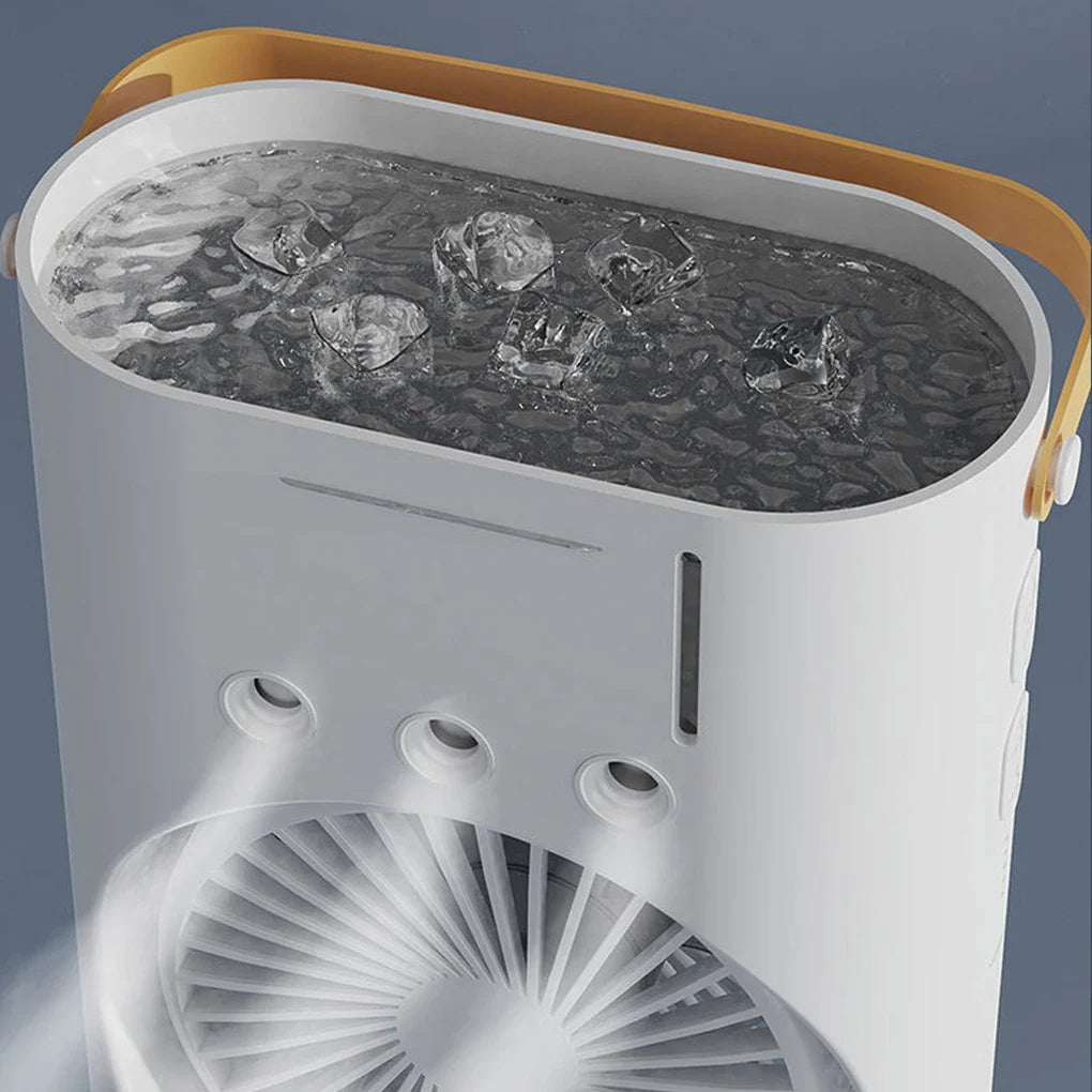 Ventilator portabil de birou cu umidificare prin pulverizare si telecomanda — Utilitate Smart Zi