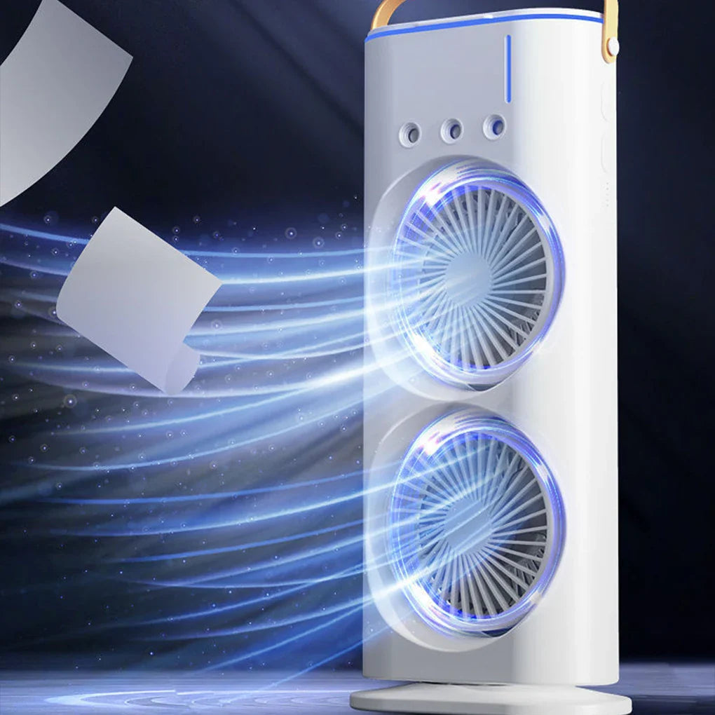 Ventilator portabil de birou cu umidificare prin pulverizare si telecomanda — Utilitate Smart Zi