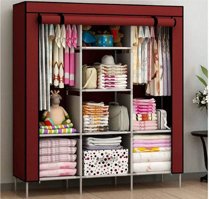 Dulap textil 3 compartimente pentru haine 130 x 45 x — Confort Practic Pentru Casa Ta