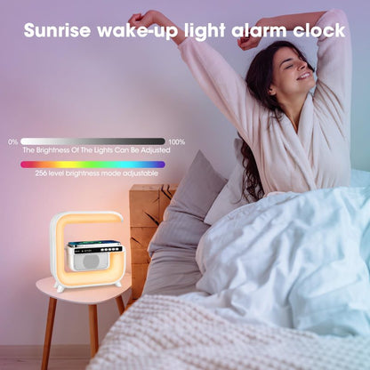 Ceas Digital RGB cu Boxă Bluetooth & Încărcare Wireless 15W, CLS-IL091