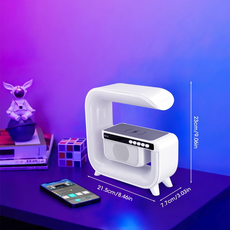 Ceas Digital RGB cu Boxă Bluetooth & Încărcare Wireless 15W, CLS-IL091