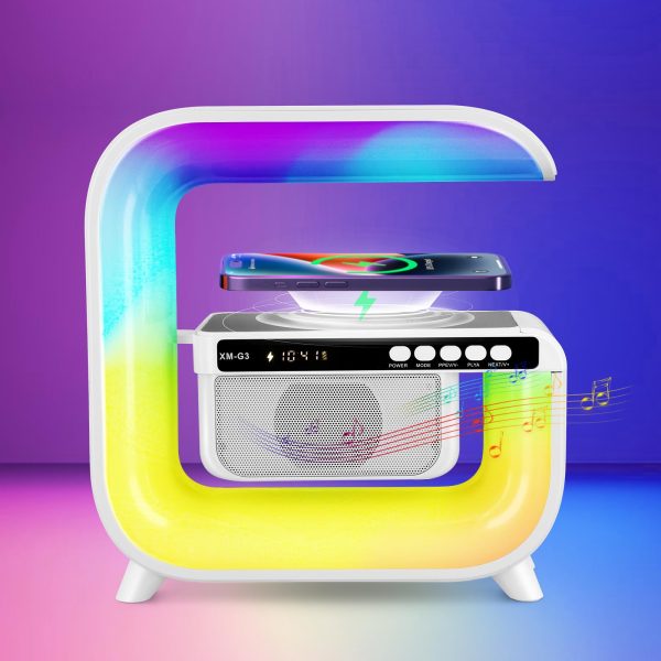 Ceas Digital RGB cu Boxă Bluetooth & Încărcare Wireless 15W, CLS-IL091
