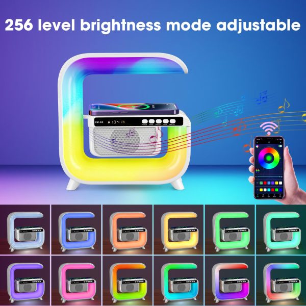 Ceas Digital RGB cu Boxă Bluetooth & Încărcare Wireless 15W, CLS-IL091