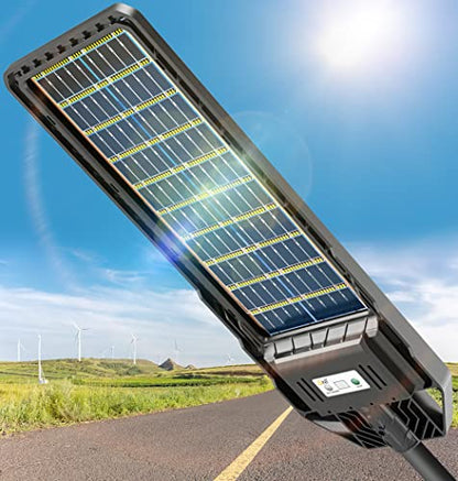 Lampă Stradală Solară 200W cu Panou Bifacial, Încărcare Dublă, Senzor și Telecomandă, CLS-IL075