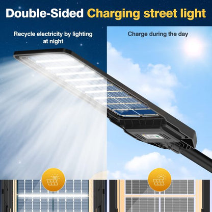 Lampă Stradală Solară 200W cu Panou Bifacial, Încărcare Dublă, Senzor și Telecomandă, CLS-IL075