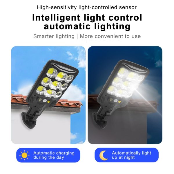 Lampă Stradală Solară cu Senzor de Mișcare, Telecomandă și 3 Moduri de Iluminare, CLS-IL101