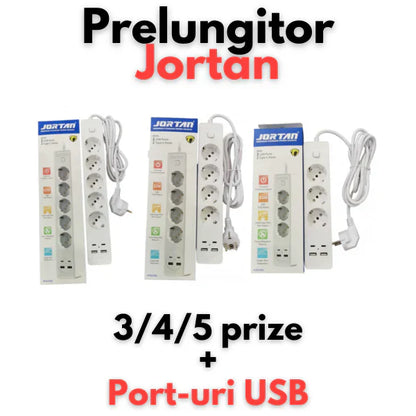 Prelungitor 3 4 sau 5 prize + 2 porturi USB — Utilitate Smart Zi de Zi