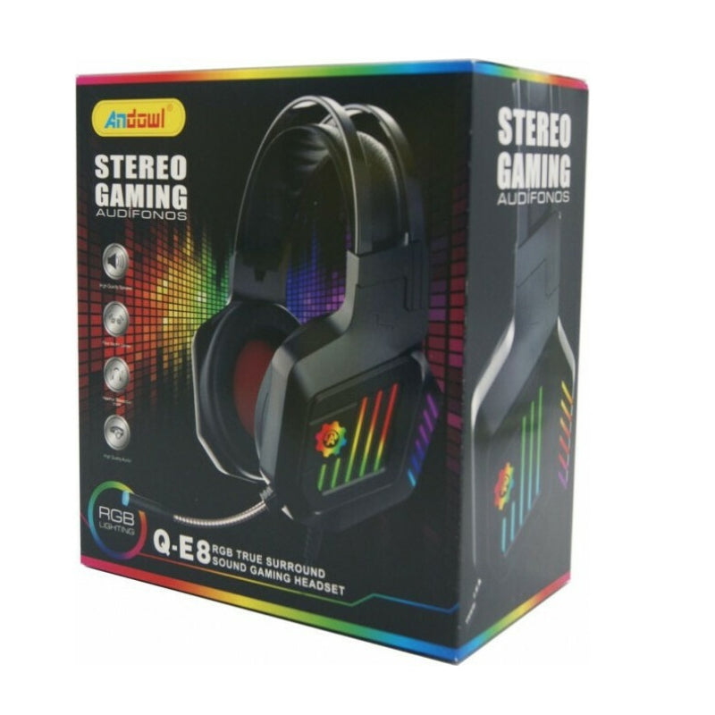 Casti Gaming Andowl Q E8 RGB Over Ear cu Microfon — Utilitate Smart Zi de Zi