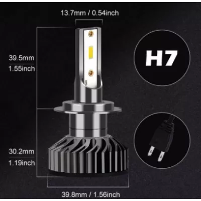 Set 2 becuri LED H7 100W 9V-32V — Confort și Siguranță la Drum
