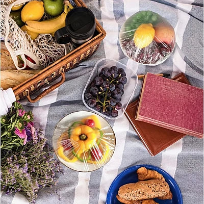 Set 100 huse alimentare de unică folosință cu bandă elastică — Mai Mult Confort în Bucătărie