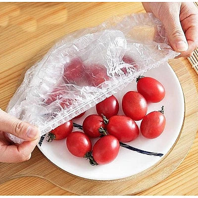 Set 100 huse alimentare de unică folosință cu bandă elastică — Mai Mult Confort în Bucătărie