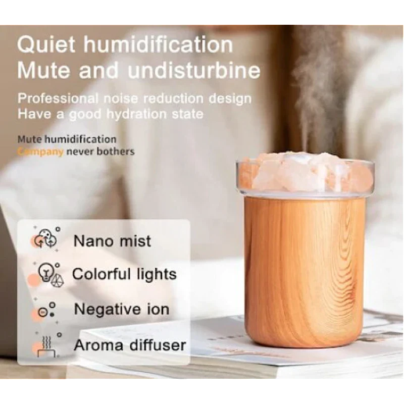 Umidificator cu cristale de sare LED 2W — Confort Practic Pentru Casa Ta
