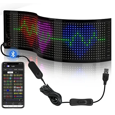 Panou LED auto afisaj cu led flexibil RGB programabil prin — Confort și Siguranță la Drum