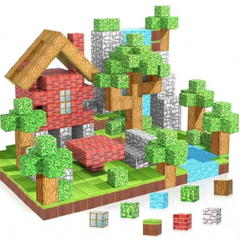 Blocuri magnetice de constructie 3D 2.5 cm — Util Pentru Familie și Copii