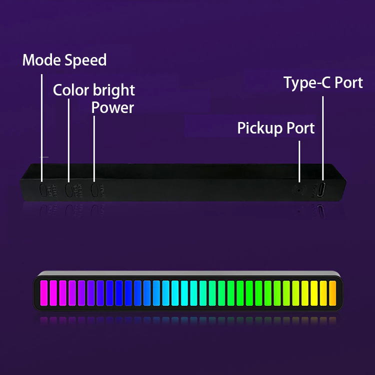 Lumina de ritm LED Bar RGB cu lumini ambientale si — Utilitate Smart Zi de Zi