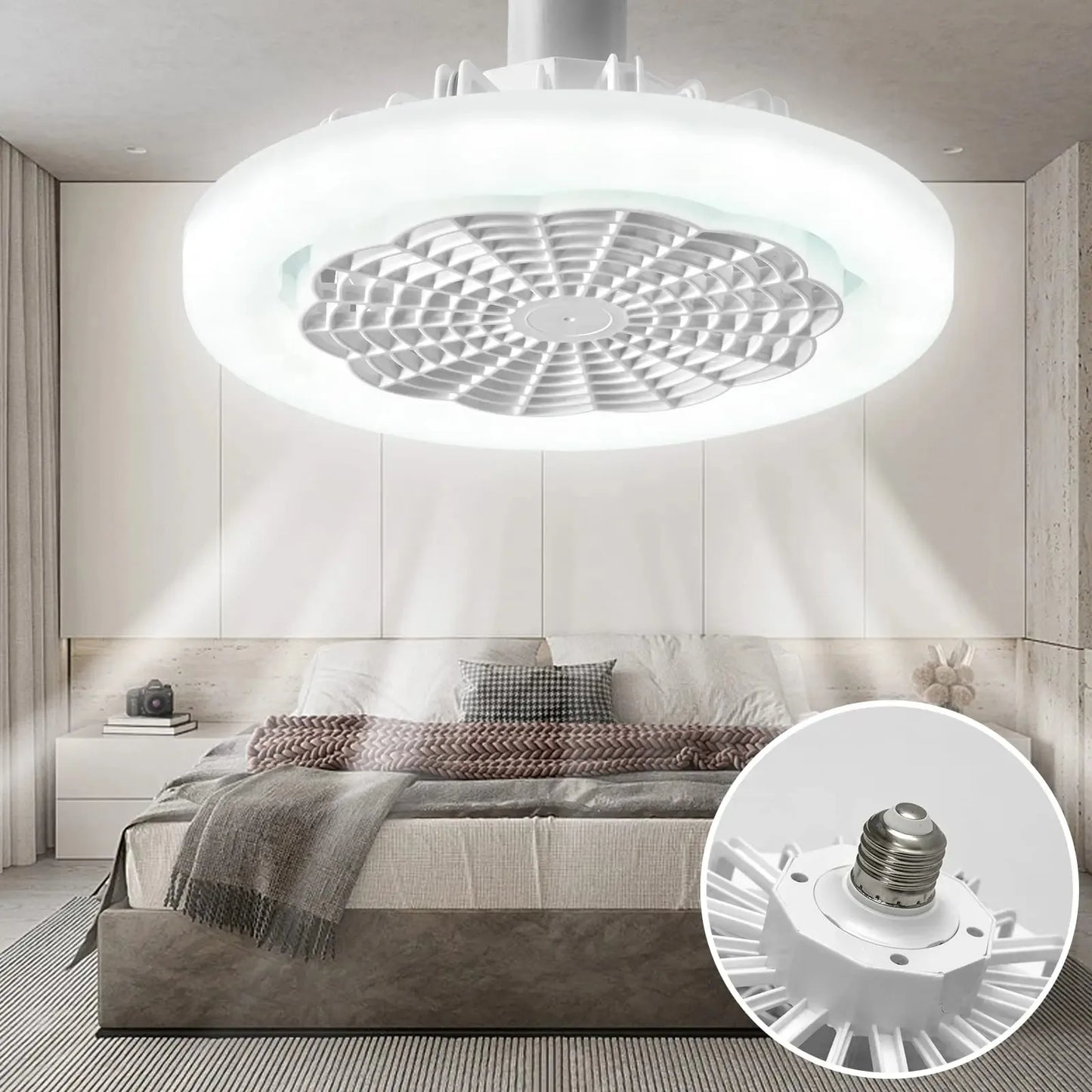 Lampa LED tavan cu ventilator si telecomanda 30W — Ambient Modern Pentru Acasă
