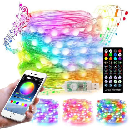 Instalatie Craciun Led-uri RGB USB — Ambient Modern Pentru Acasă