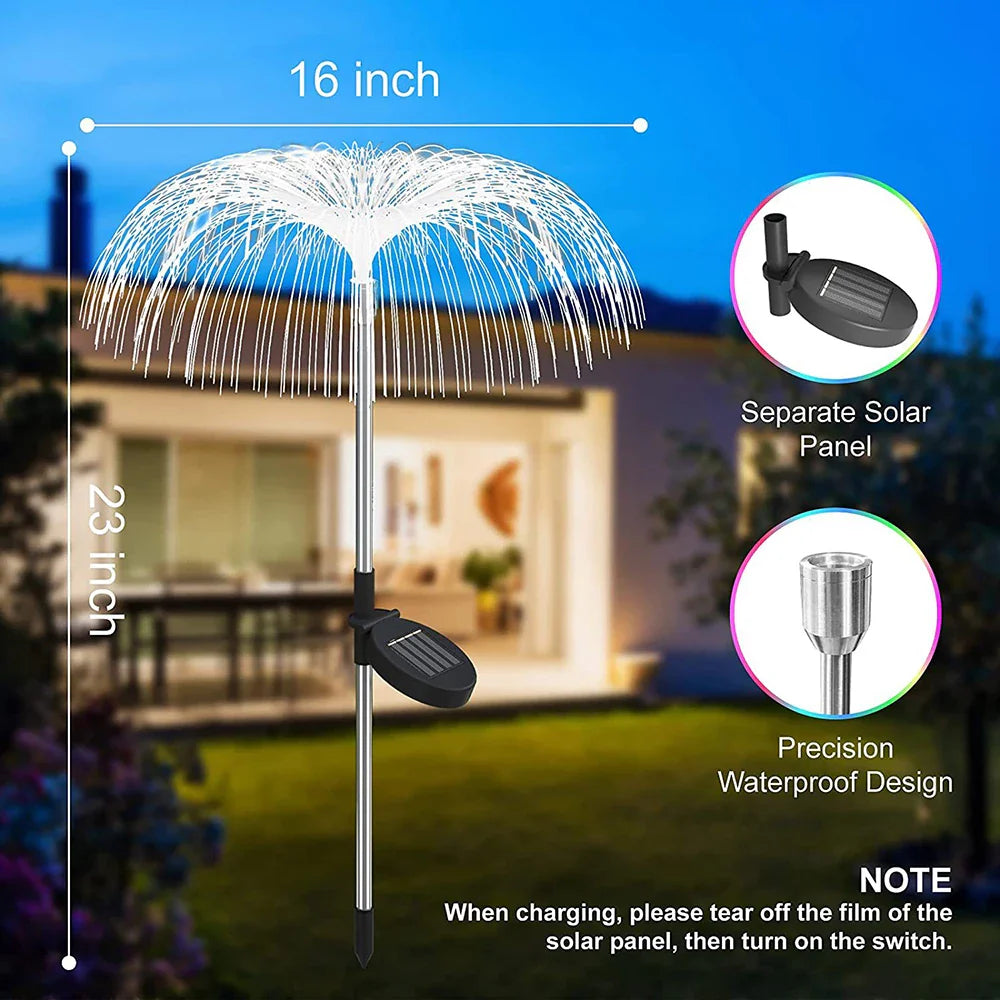Set 2 x Lampa solara tip palmier cu fibra optica — Ambient Modern Pentru Acasă