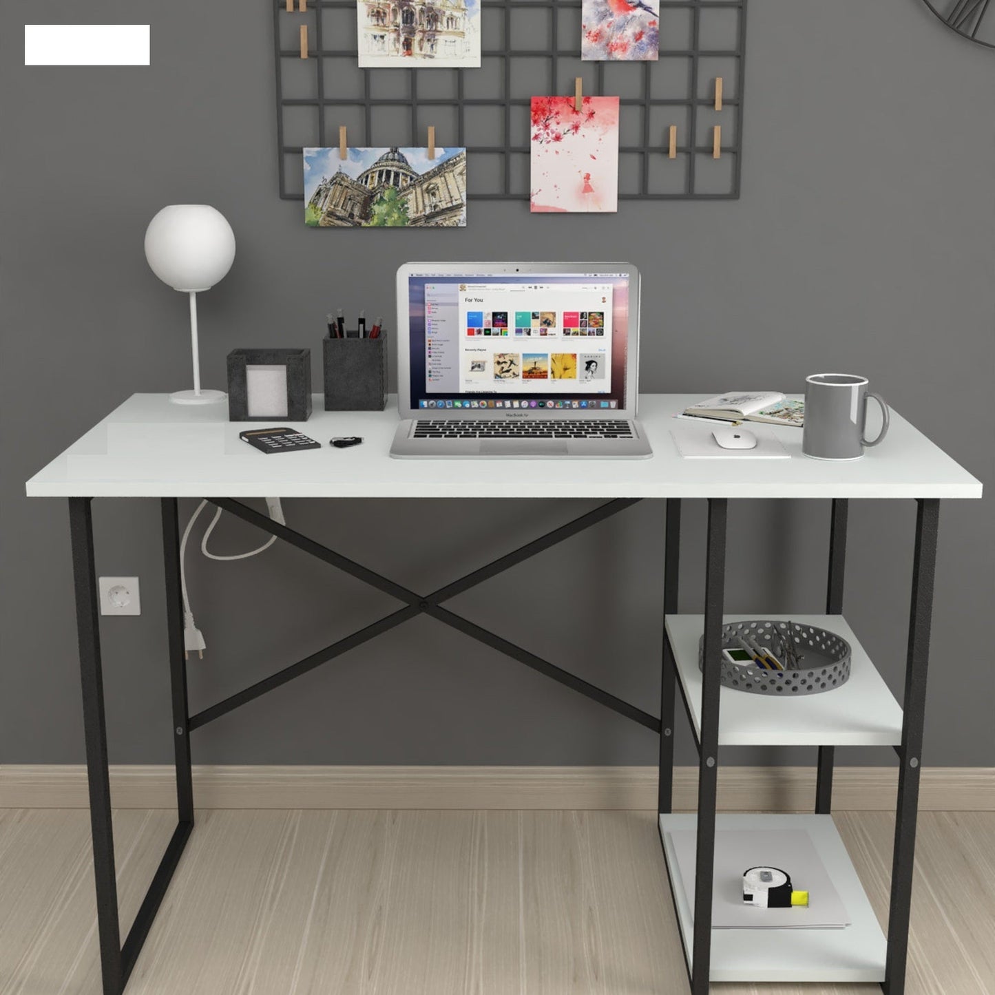 Birou modern cu rafturi laterale – PAL 18 mm — Confort Practic Pentru Casa Ta