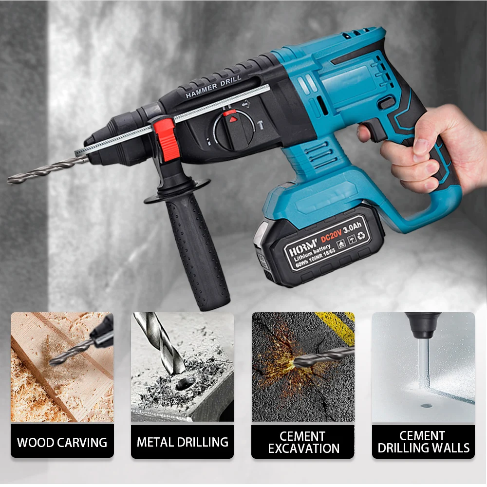 Bormasina cu Percutie Fara Fir Brushless 1850W 2 Acumulatori 18V