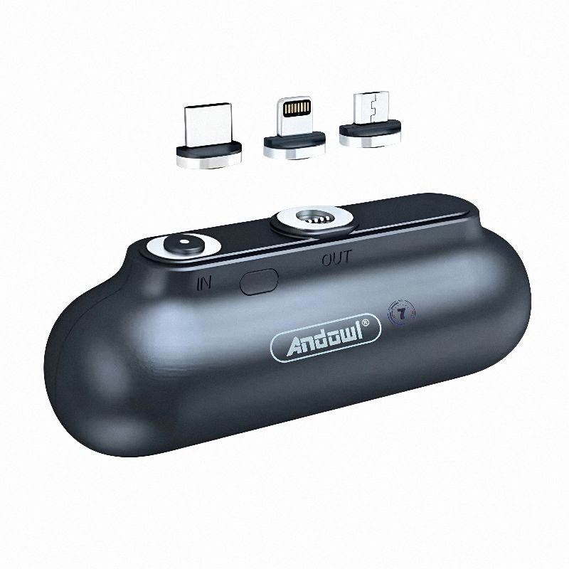 Baterie externa magnetica 3 in 1 5000 mAh Negru — Utilitate Smart Zi de Zi