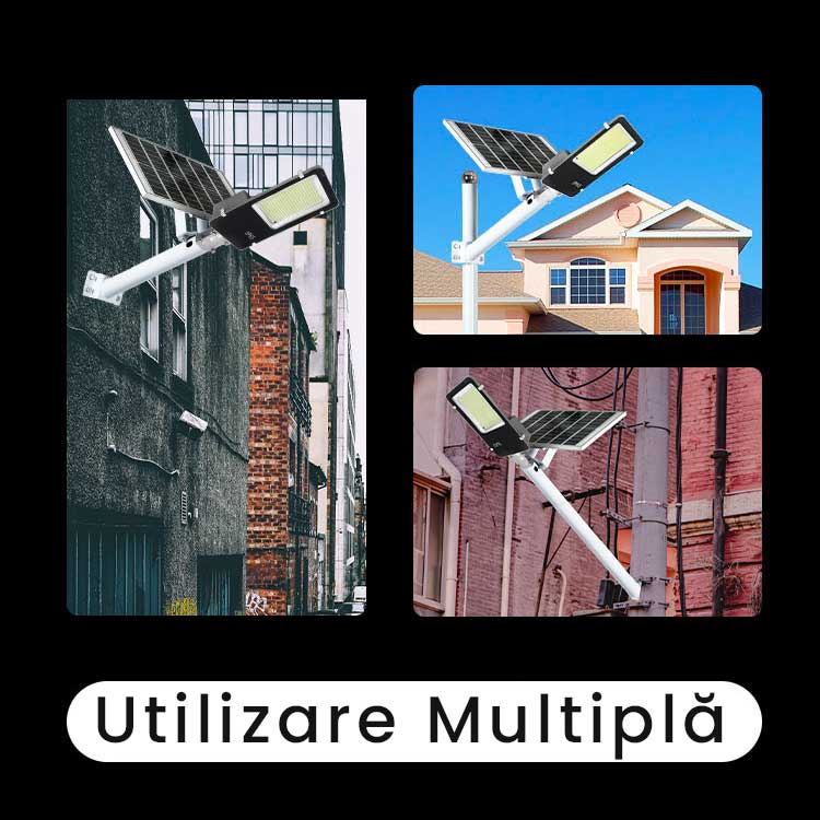 Lampă Solară LED 500W cu Telecomandă, Panou Solar și Acumulator LiFePO4, IP65, EAZ-IL017