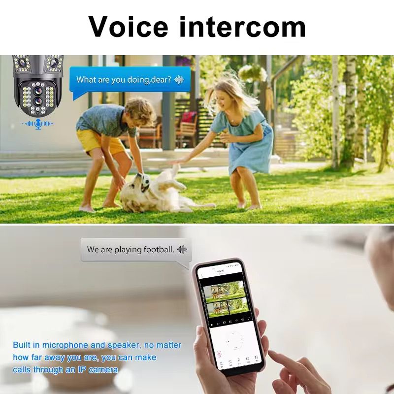 Camera Supraveghere Tripla 4K WiFi PTZ, Zoom 10X, Auto Tracking, IP66, A-108