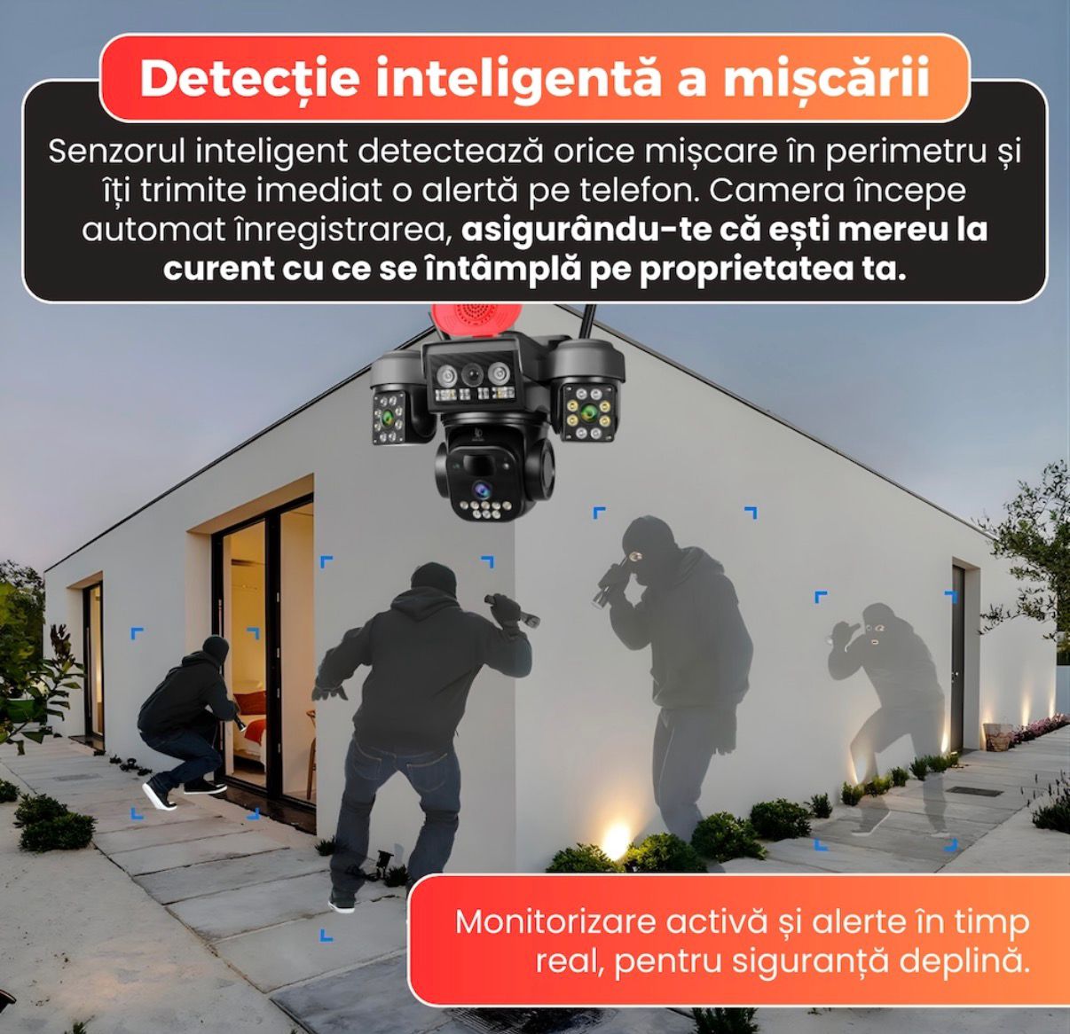 Cameră Supraveghere Solară 4G PTZ 12MP, IP66, Audio Bidirecțional, A-106