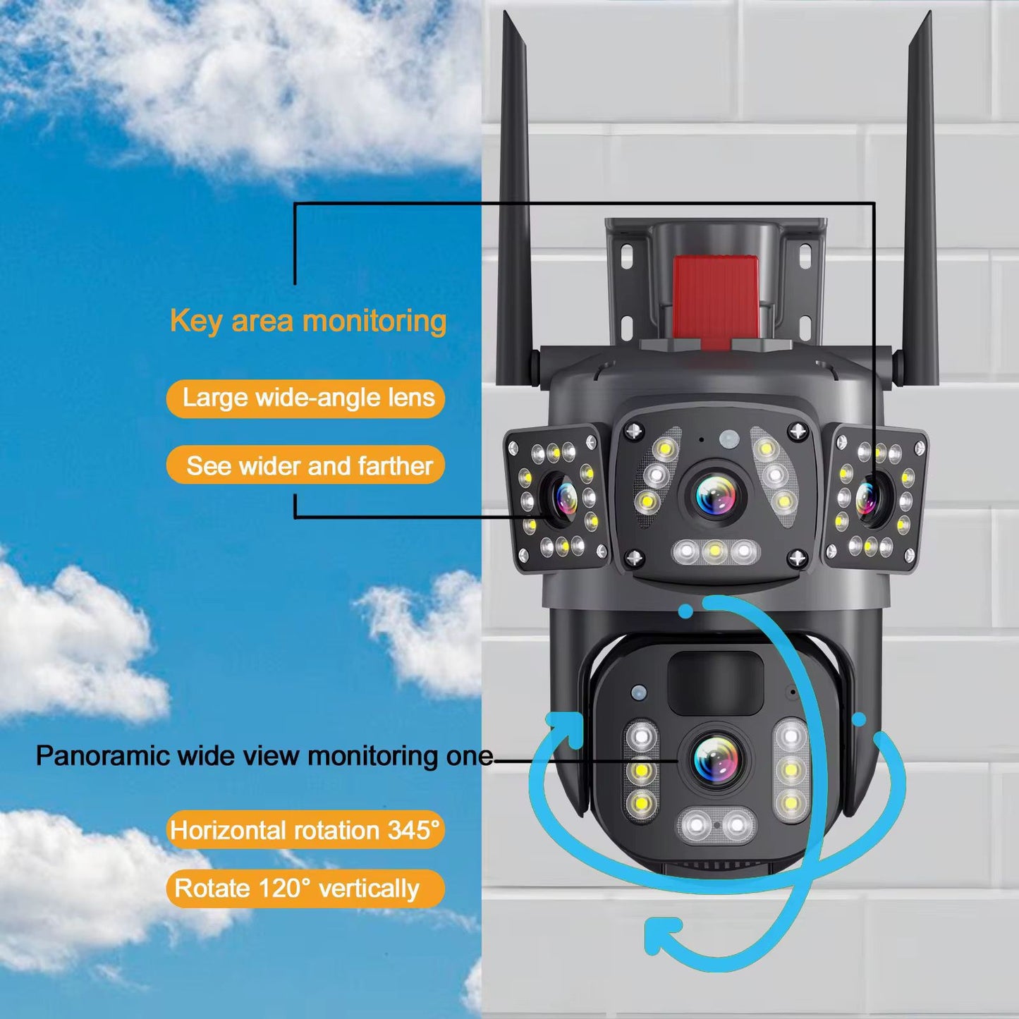 Camera Supraveghere 4G cu Panou Solar, Dual Lens PTZ, Zoom 10X, Audio Bidirectional, IP66, A-105