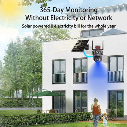 Camera Supraveghere 4G cu Panou Solar, Dual Lens PTZ, Zoom 10X, Audio Bidirectional, IP66, A-105