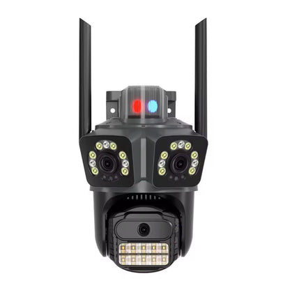Camera Supraveghere Tripla 15MP 8K WiFi, Zoom 8X, Sirena, AI Tracking, Audio Bidirectional, IP66, A-103