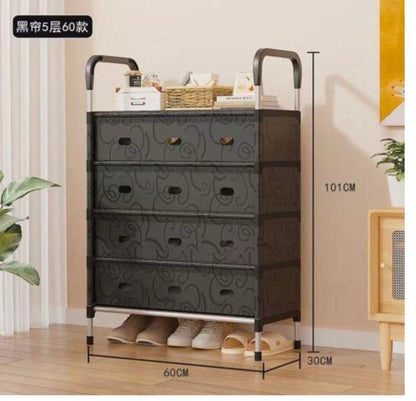Dulap Multifuncțional pentru Pantofi cu 5 Rafturi, 101x60x30 cm, Negru, A-152-8