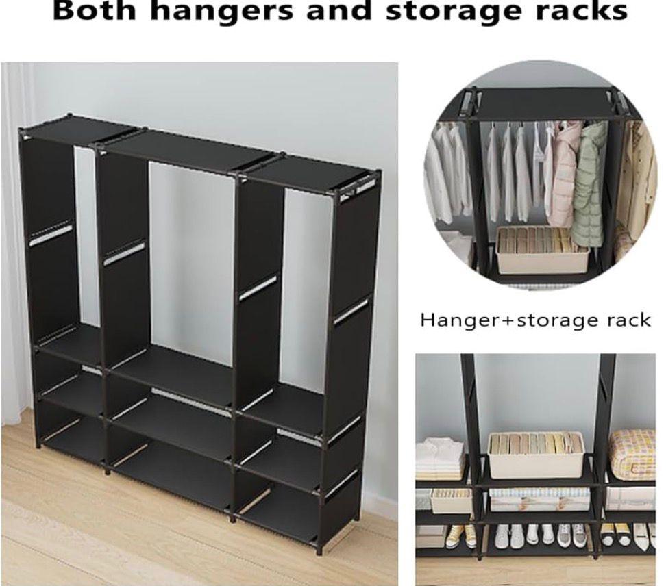 Dulap Organizator Haine cu Rafturi și Bară Umerașe, 130x36x170 cm, A-152-6