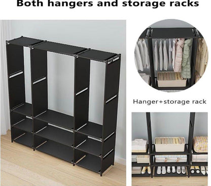 Dulap Organizator Haine cu Rafturi și Bară Umerașe, 130x36x170 cm, A-152-6