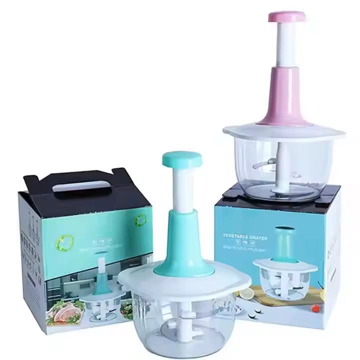 Tocător Manual pentru Legume și Fructe 2L cu Lame Inox, Bol Transparent, A-175-12