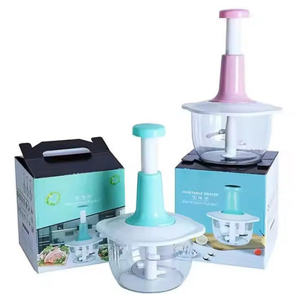 Tocător Manual pentru Legume și Fructe 2L cu Lame Inox, Bol Transparent, A-175-12