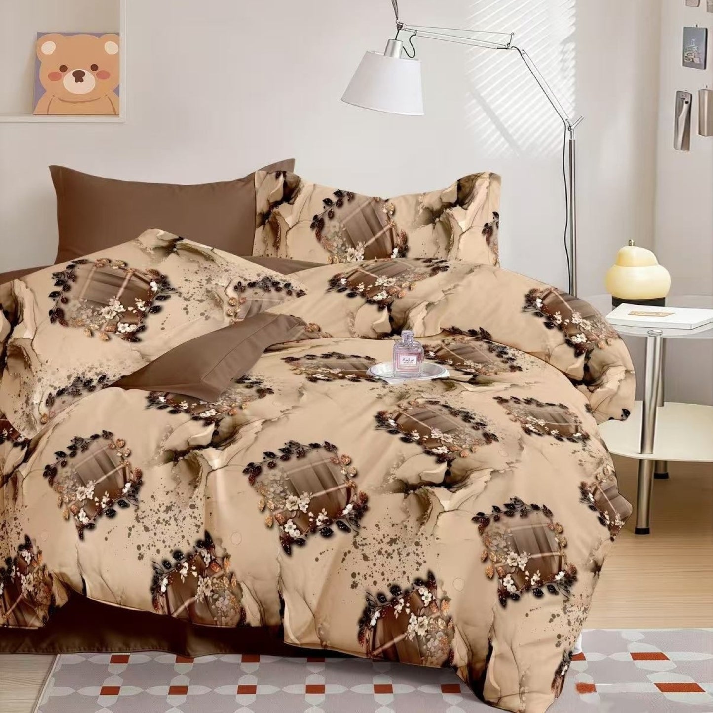 Lenjerie Pat Finet cu Elastic 6 Piese, Animal Print Leopard, 180x200 cm, TLO110