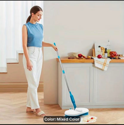 Mop electric rotativ cu mâner lung și cap plat