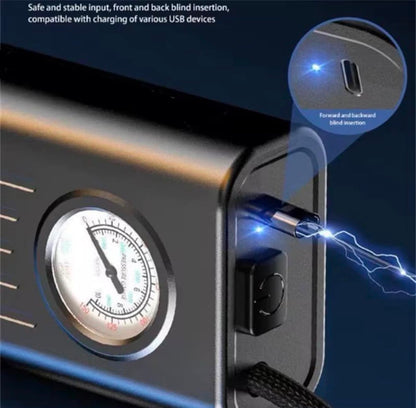 Manometru integrat pe pompa electrică de umflat anvelope