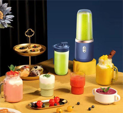 Set blender portabil reîncărcabil USB cu două recipiente de 400 ml